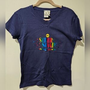 NWT Disney 2002 Abc Navy Blue Super Soap Weekend V Neck Tee